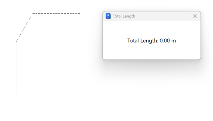 Total Length dialog showing total length for selected lines in a Revit view