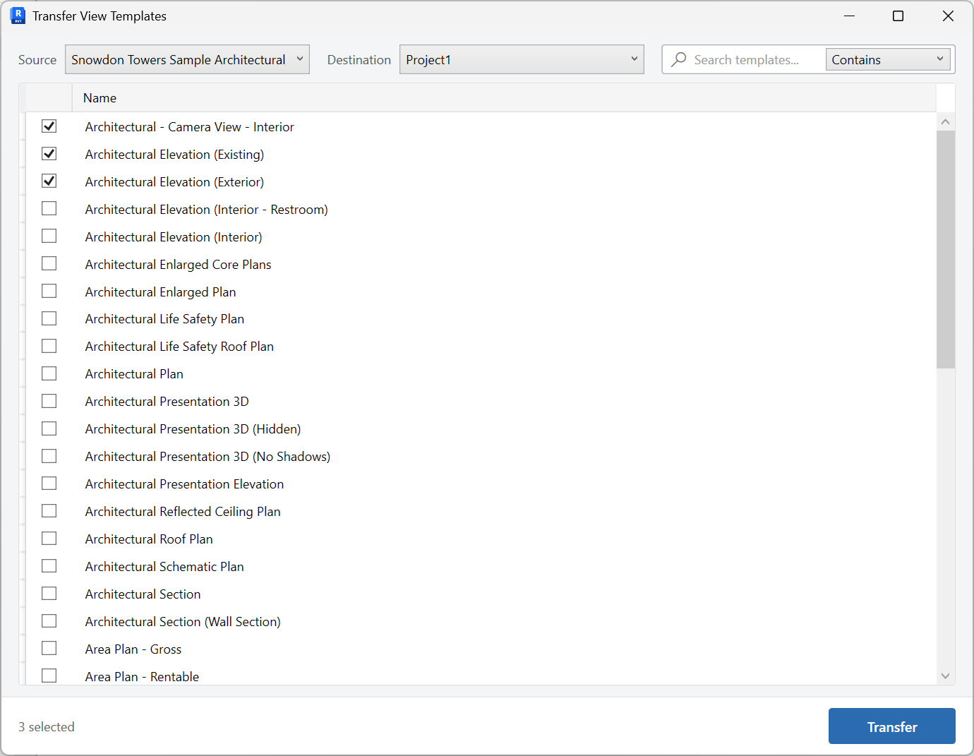 Transfer view templates between open Revit projects